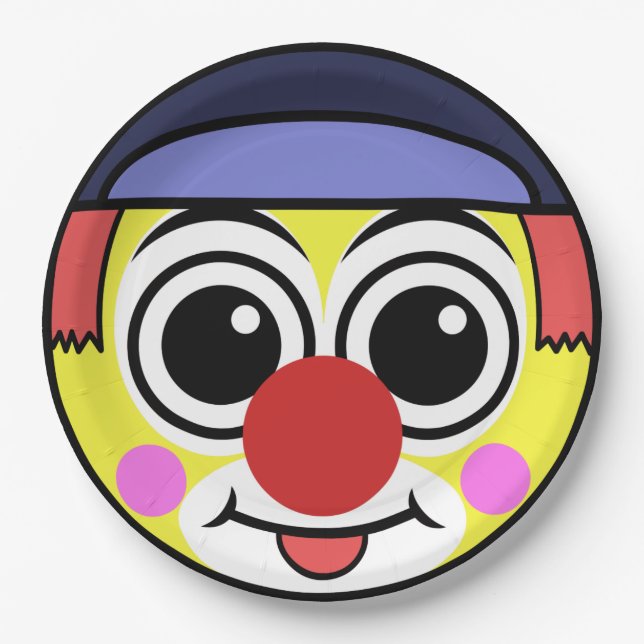 Assiettes En Carton Visage de clown (Devant)