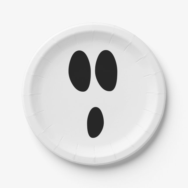 Assiettes En Carton Visage de fantôme (Devant)