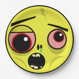 Assiettes En Carton Visage de zombi