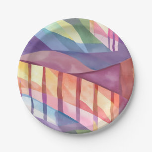 Assiettes En Carton Vitrail   Art contemporain abstrait coloré