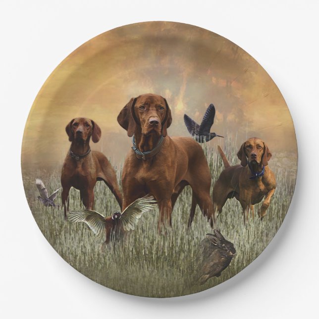 Assiettes En Carton Vizsla Art hongrois (Devant)