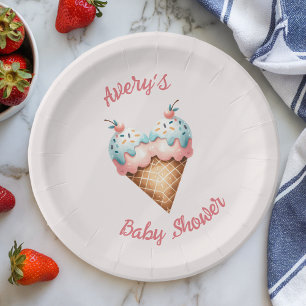 Assiettes En Carton Voici le Baby shower de crème glacée Scoop