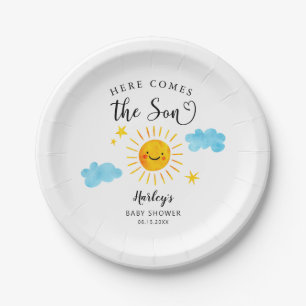 Assiettes En Carton Voici Le Baby shower Son Sunshine