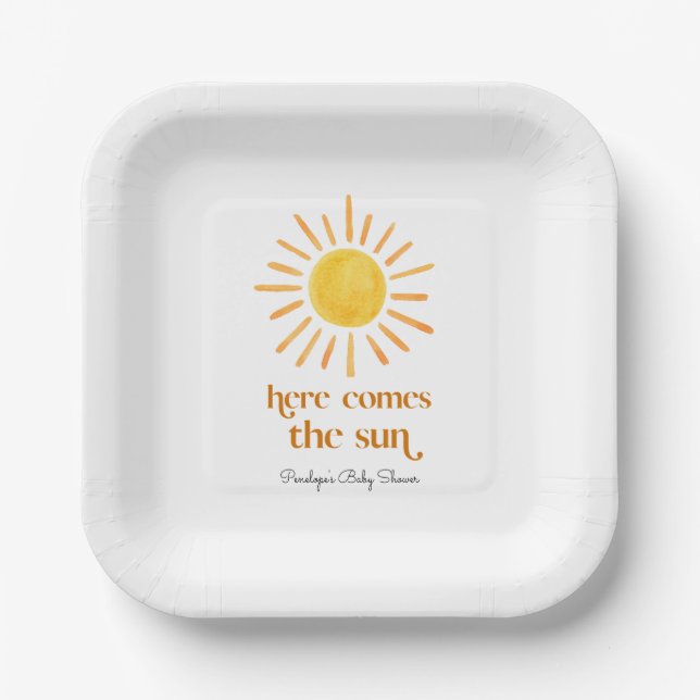 Assiettes En Carton Voici le Baby shower Sun Boy (Recto)