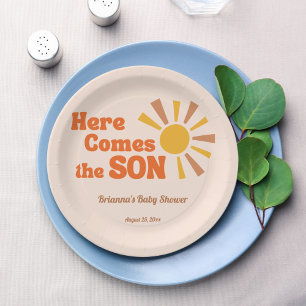Assiettes En Carton Voici le fils baby shower super rétro