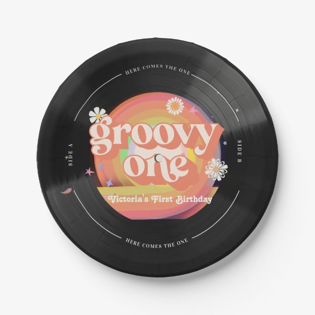 Assiettes En Carton Voici Le One Super Vinyl 1er Anniversaire (Devant)