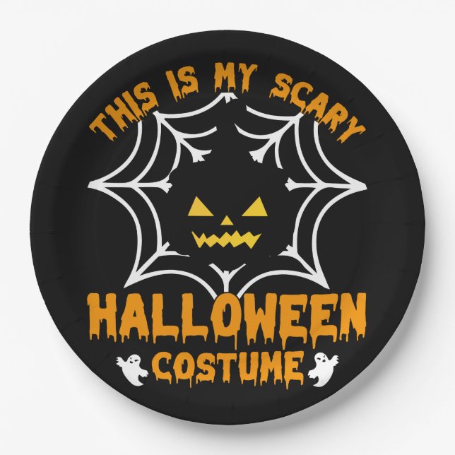 Assiettes En Carton Voici mon costume d'Halloween (Devant)