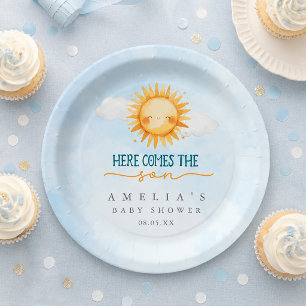 Assiettes En Carton Voici venir le fils Baby Shower