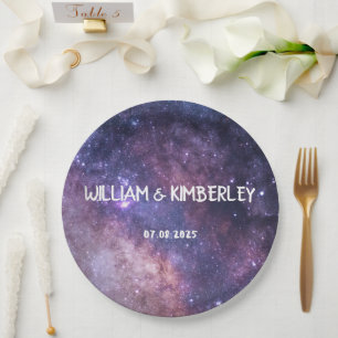 Assiettes En Carton Voie Lactée Stars Sky Galaxy Mariage élégant