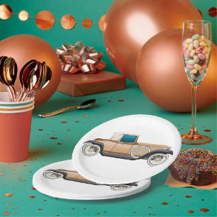 Assiettes En Carton Voiture Ancienne de Collection