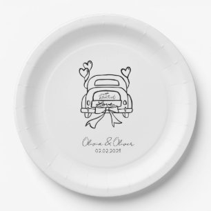 Assiettes En Carton voiture personnalisée mariage drôle
