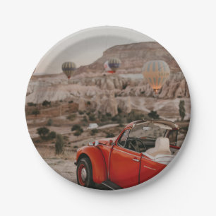Assiettes En Carton Voiture Rouge Vintage classique à regarder des bal