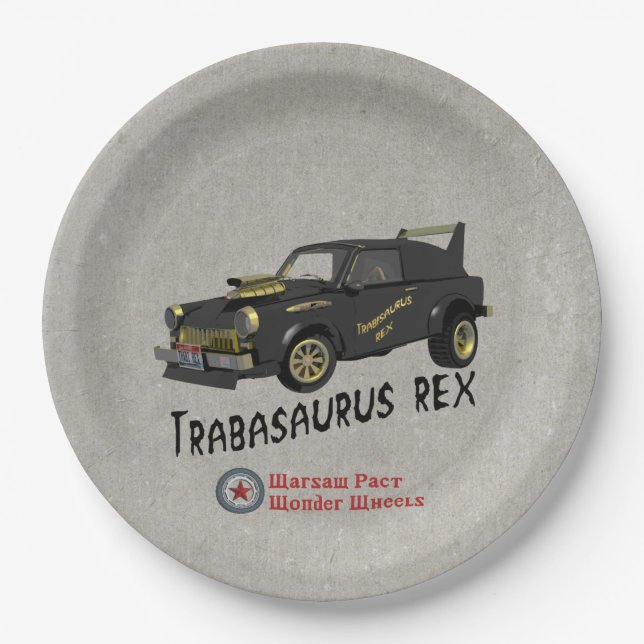 Assiettes En Carton Voiture Trabant Est Allemande Personnalisée (Devant)