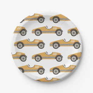 Assiettes En Carton Voiture Vintage Jaune Plaques Papier Anniversaire
