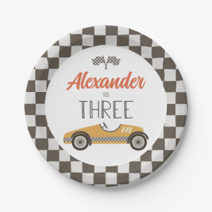 Assiettes En Carton Voiture vintage Trois Plaques Papier Anniversaire