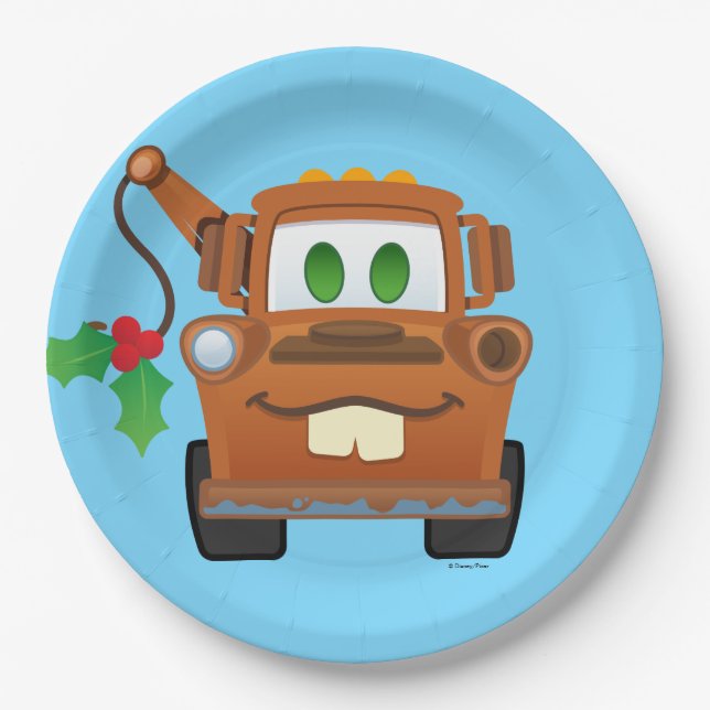 Assiettes En Carton Voitures Noël | Camion de remorque (Devant)