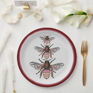 Assiettes En Carton Vol des abeilles parties scintillant