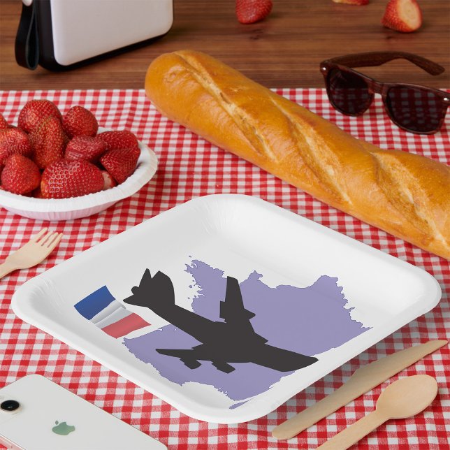 Assiettes En Carton Vol vers la France (Créateur téléchargé)