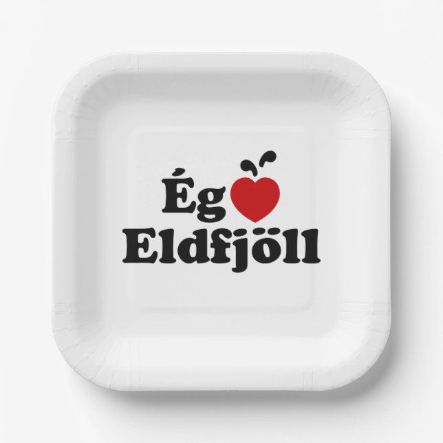 Assiettes En Carton Volcans I Heart (Love) [Ég Elska Eldfjöll] (Recto)