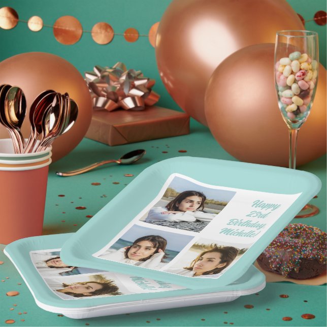 Assiettes En Carton VOS photos et texte (Multi)
