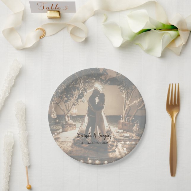 Assiettes En Carton Vos propres photos Mariage passé (Mariage)