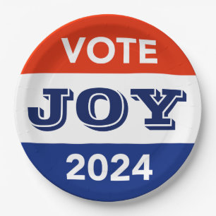 Assiettes En Carton Vote Joy 2024 Harris Walz