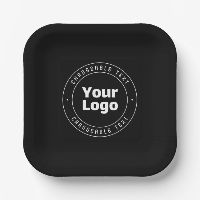 Assiettes En Carton Votre logo et votre Modèle de texte modifiable | N (Recto)