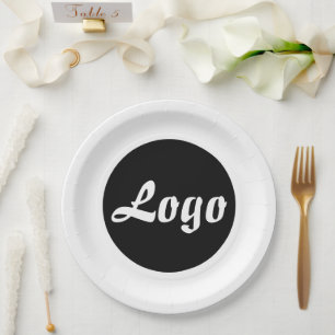 ASSIETTES EN CARTON VOTRE LOGO ICI NOM ET TEXTE PERSONNALISÉS 