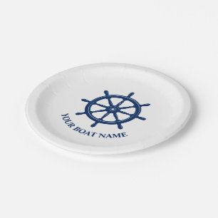 Assiettes En Carton Votre nom de bateau ou texte et expédition