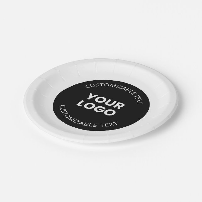 Assiettes En Carton Votre propre logo d'entreprise téléchargé avec tex (Angle)