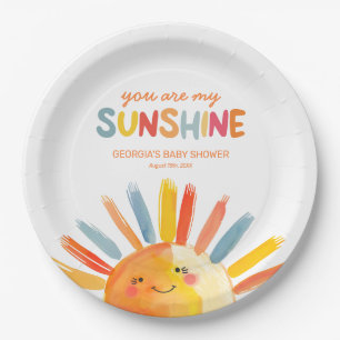 Assiettes En Carton Vous Êtes Mon Baby shower Sunshine