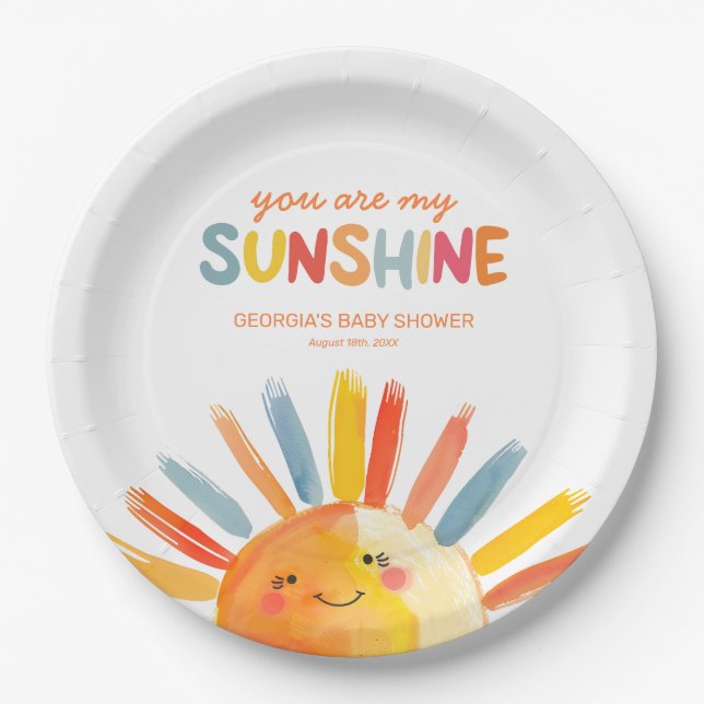 Assiettes En Carton Vous Êtes Mon Baby shower Sunshine (Devant)