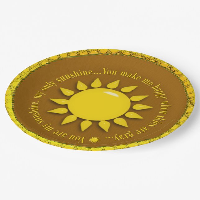 Assiettes En Carton Vous Êtes Mon Soleil (Angle)