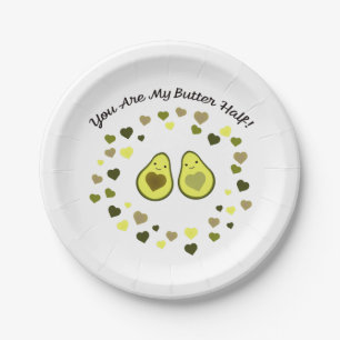 Assiettes En Carton Vous êtes My Butter Half Love Avocados