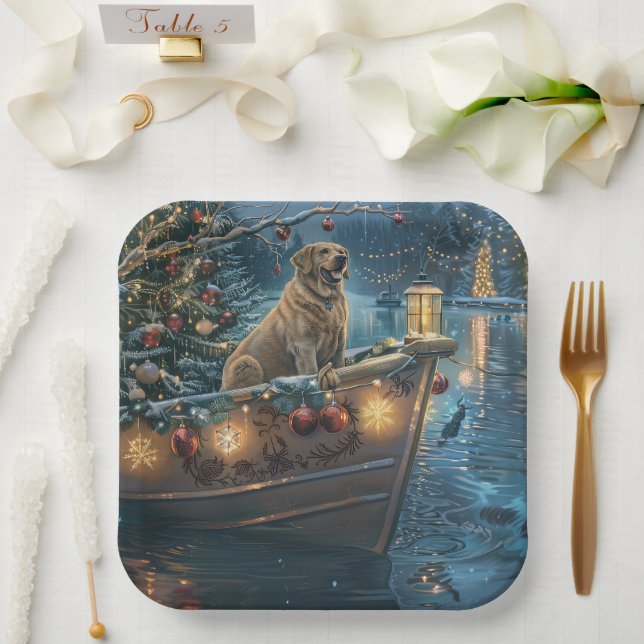 Assiettes En Carton Voyage festif de Noël au Labrador (Mariage)