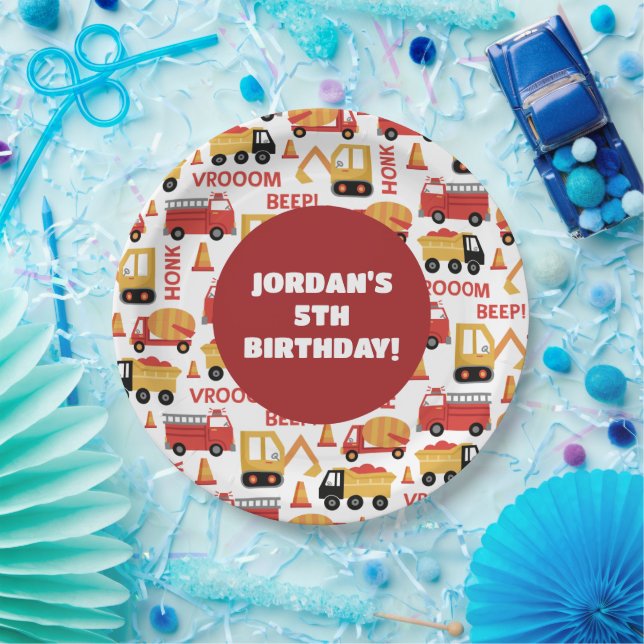 Assiettes En Carton Vroom Honk Beep ! Camions (Fête)
