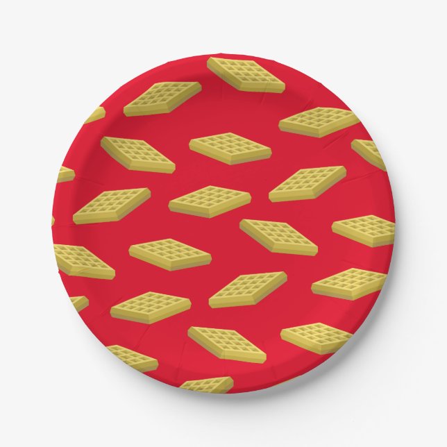 Assiettes En Carton Waffle Cute Breakfast Brunch Enfants 1er Anniversa (Devant)