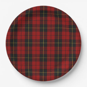 Assiettes En Carton Wallace Tartan Scottish Clan Plaid Motif