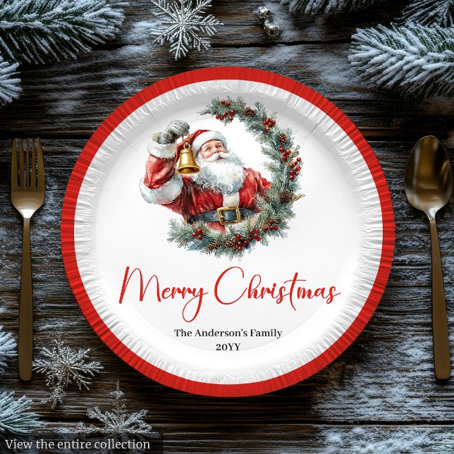 Assiettes En Carton Warmish Santa Claus Trendy Modern Holiday Plates (Warmish Santa Claus Trendy Modern Holiday Paper Plate)