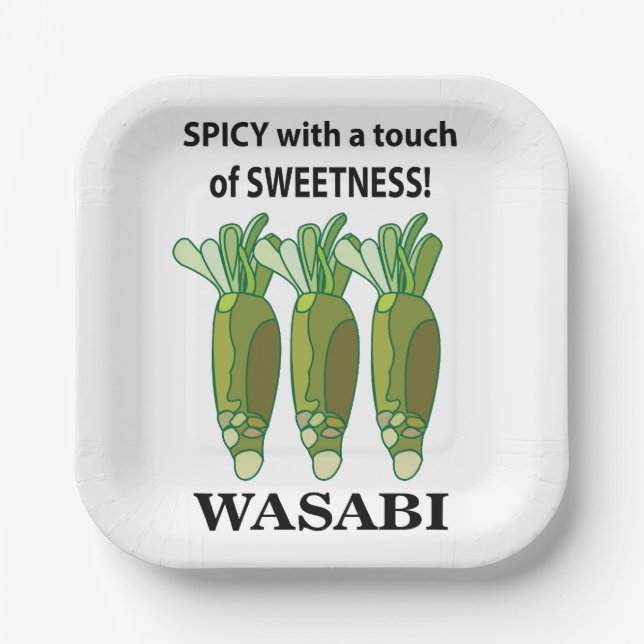 Assiettes En Carton Wasabi Épicé Avec Une Touche De Douceur Wasabi (Recto)