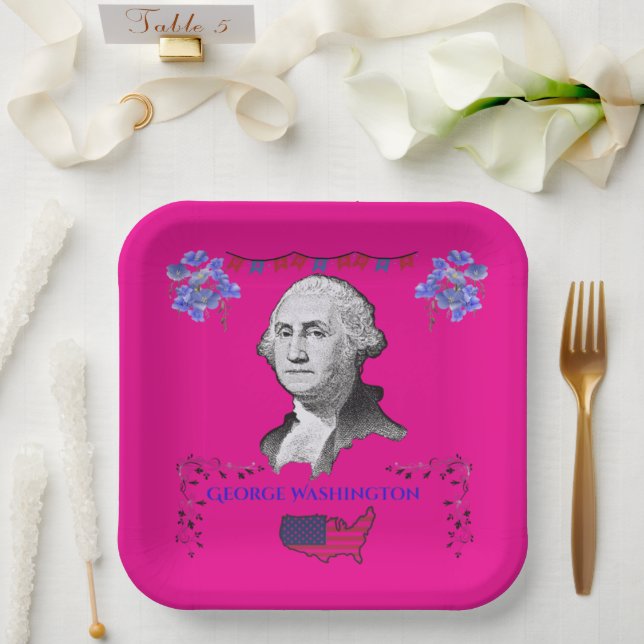 Assiettes En Carton Washington's Contribution deep pink (Mariage)