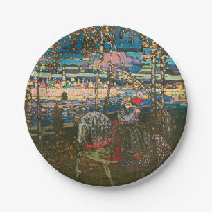 Assiettes En Carton Wassily Kandinsky Le Couple à Cheval Art Russe
