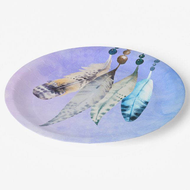 Assiettes En Carton Watercolor (Angle)