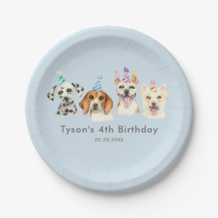 Assiettes En Carton Watercolor Chien Chien Chien Anniversaire de enfan