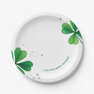 Assiettes En Carton Watercolor Irish St. Patrick's Day Baby shower