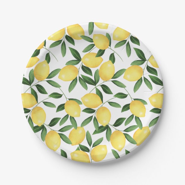 ASSIETTES EN CARTON WATERCOLOR LEMONS (Devant)