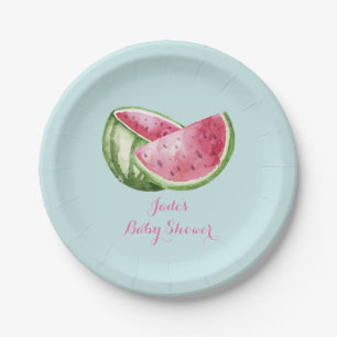 Assiettes En Carton Watermelon Baby shower Aqua Turquoise Turquoise