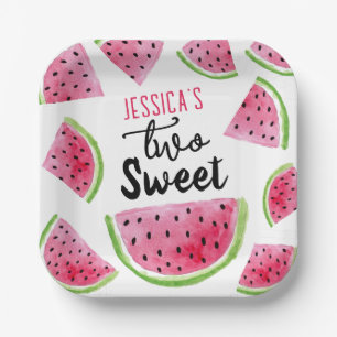 Assiettes En Carton Watermelon Two Sweet Birthday Party