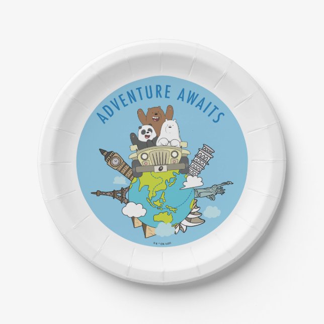 Assiettes En Carton We Bare Bears - Adventure Await (Devant)