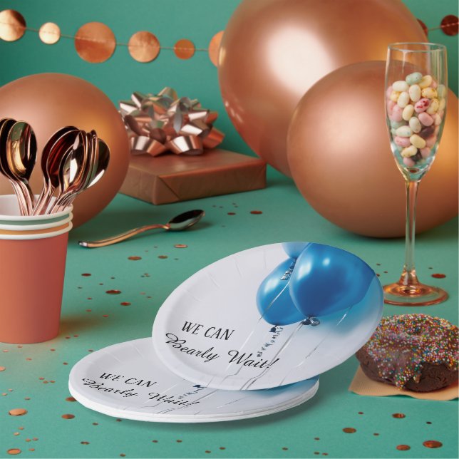 Assiettes En Carton We Can Barely Wait Baby Boy Shower Paper Plate (Multi)